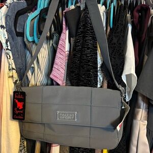Vintage 1990s Carlos Falchi Sport Gray Crossbody Bag